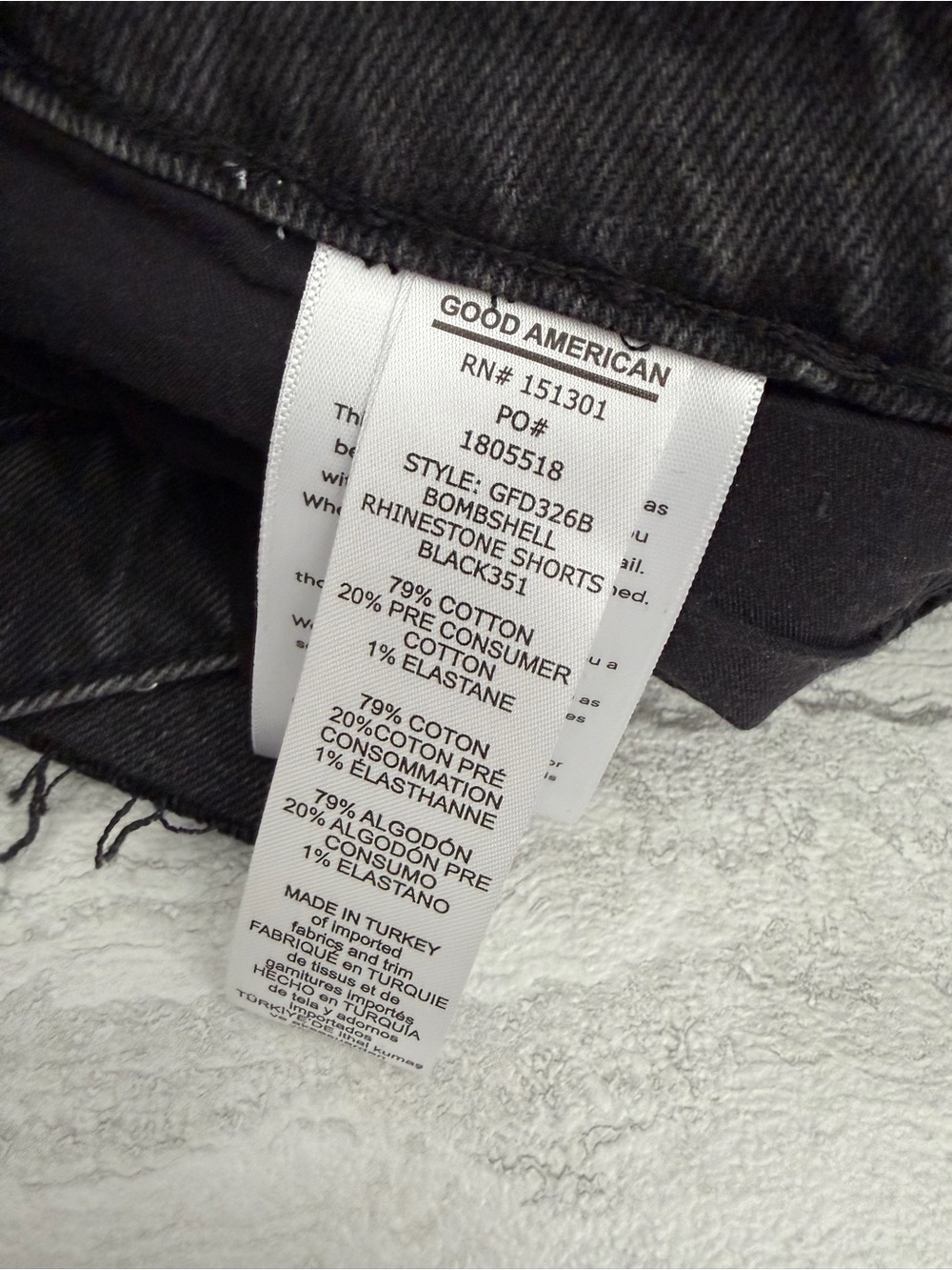 GOOD AMERICAN Bombshell Crystal Denim Shorts - Picture 7 of 7